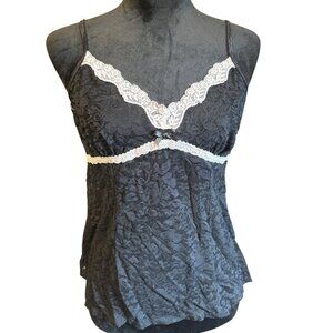 Apt. 9 Black Lace Camisole & Boyshort Set XL Nylon/Spandex